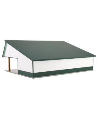 1/64 White & Green 64ft x 48ft Wooden Cattle Shed with Removeable Roof STA-224