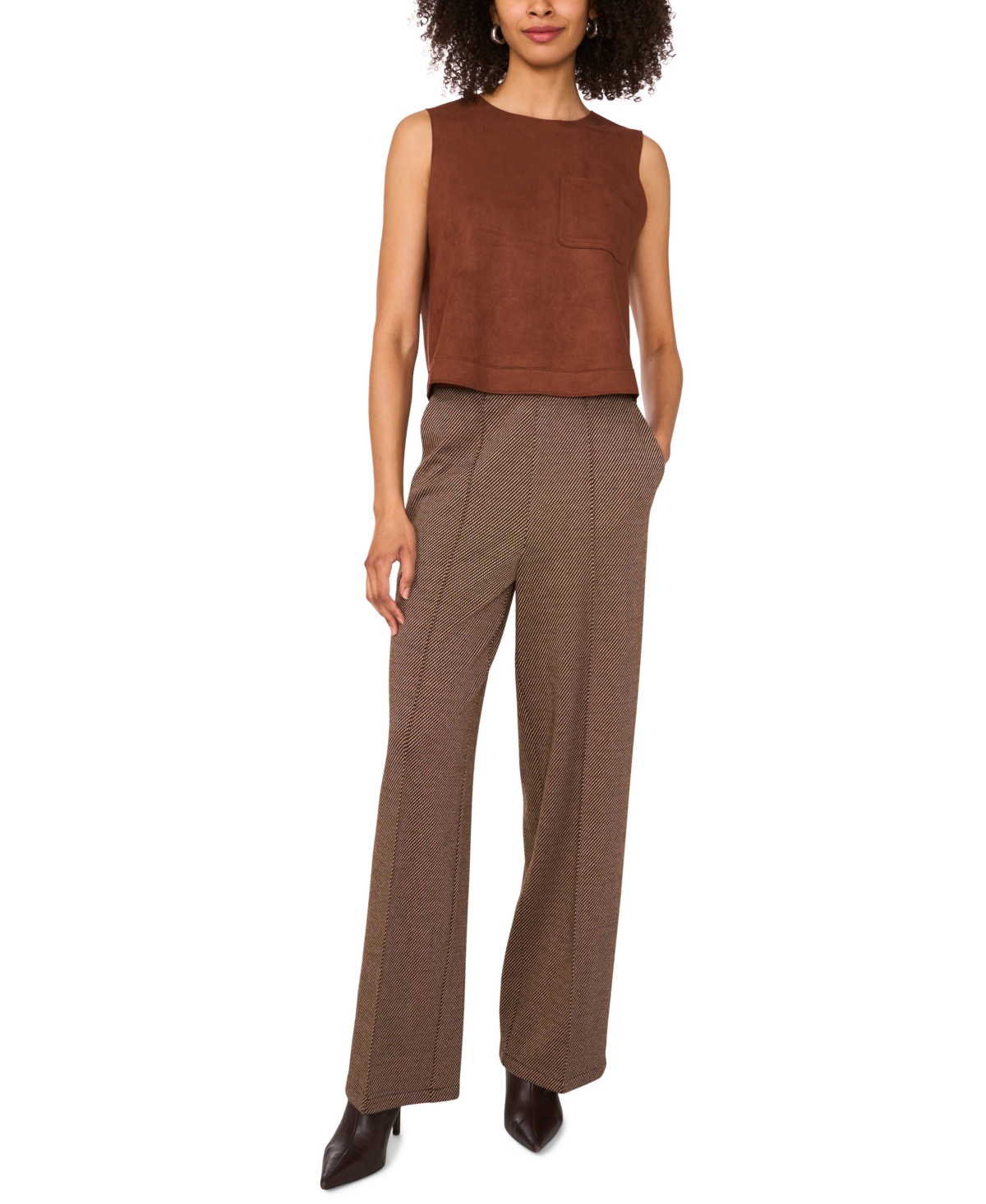 Vince Camuto Women's Pintuck-front High-rise Pants In Neutral