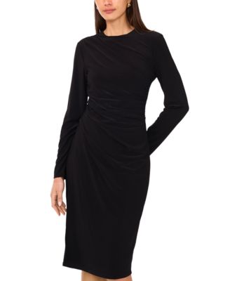 Vince Camuto - Women's Ruched Asymmetric Long-Sleeve Dress