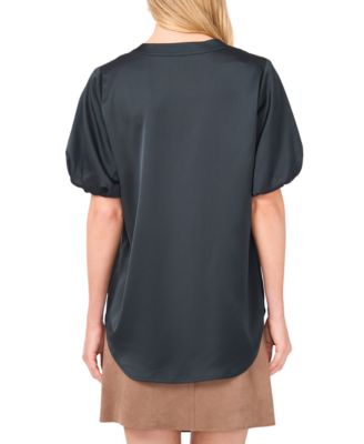 Women's V-Neck Puff-Sleeve Top