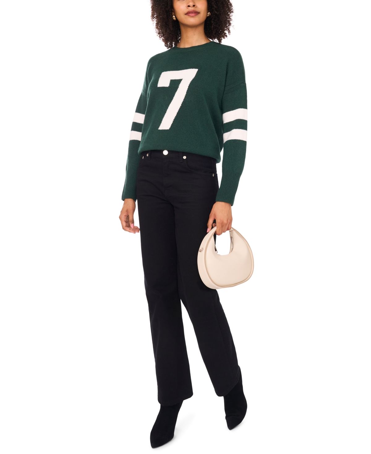 Vince Camuto Number Design Sweater In Green