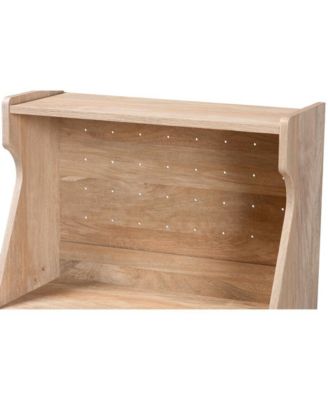 Pavone Mid-Century Modern Oak Brown Wood Kitchen Cabinet