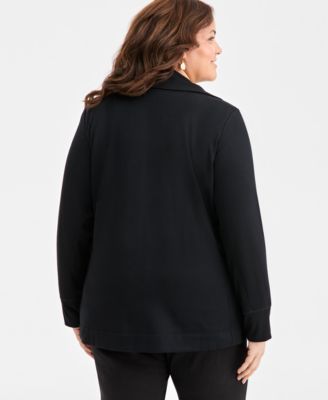Plus Size Luxsoft Fleece Zip-Front Tunic, Macy's Exclusive