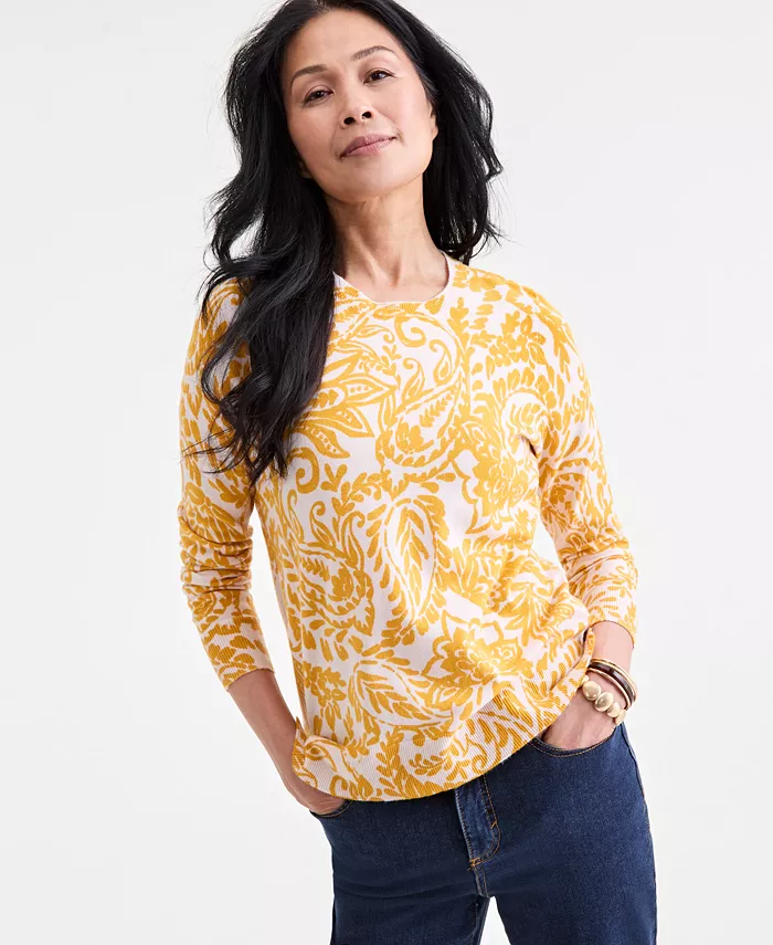 Women's Printed Crewneck Sweater