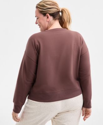 Plus Size Relaxed Crewneck Fleece Sweatshirt