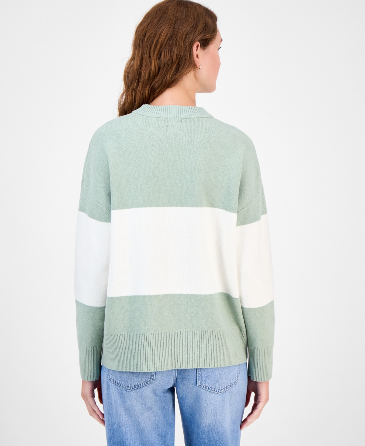 Hippie Rose Juniors' Oversized Stripe Long-sleeve Sweater In Multi