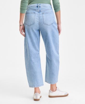 Women's Cropped High-Rise Barrel-Leg Jeans, Macy's Exclusive 