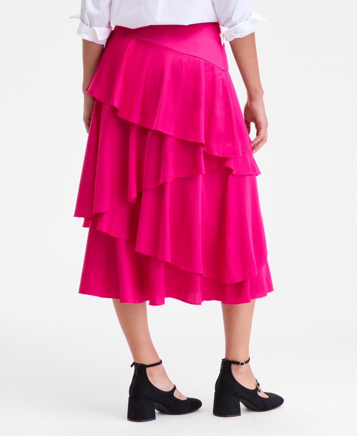On 34th Women's Tiered Ruffle Midi Skirt, Macy's Exclusive In Pink