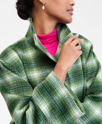 Women's Plaid Oversized Coat, Macy's Exclusive