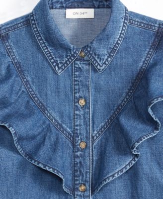 Women's Denim Ruffle Shirt, Macy's Exclusive