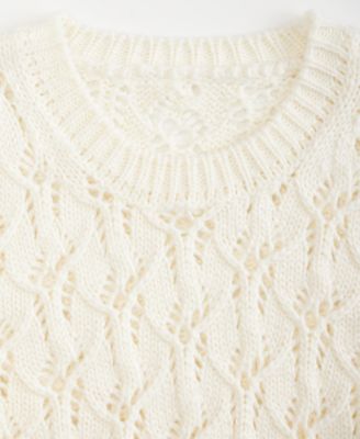 Women's Open-Stitch Crewneck Sweater, Macy's Exclusive