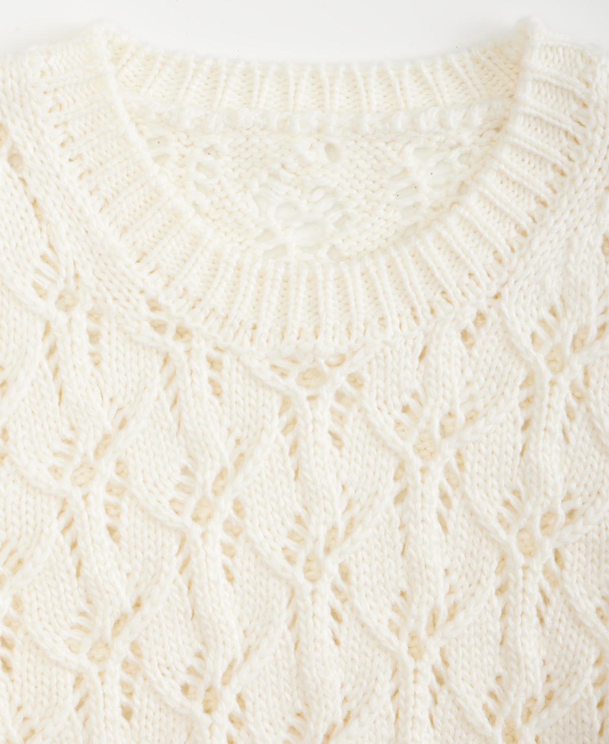 On 34th Women's Open-stitch Crewneck Sweater, Macy's Exclusive In White