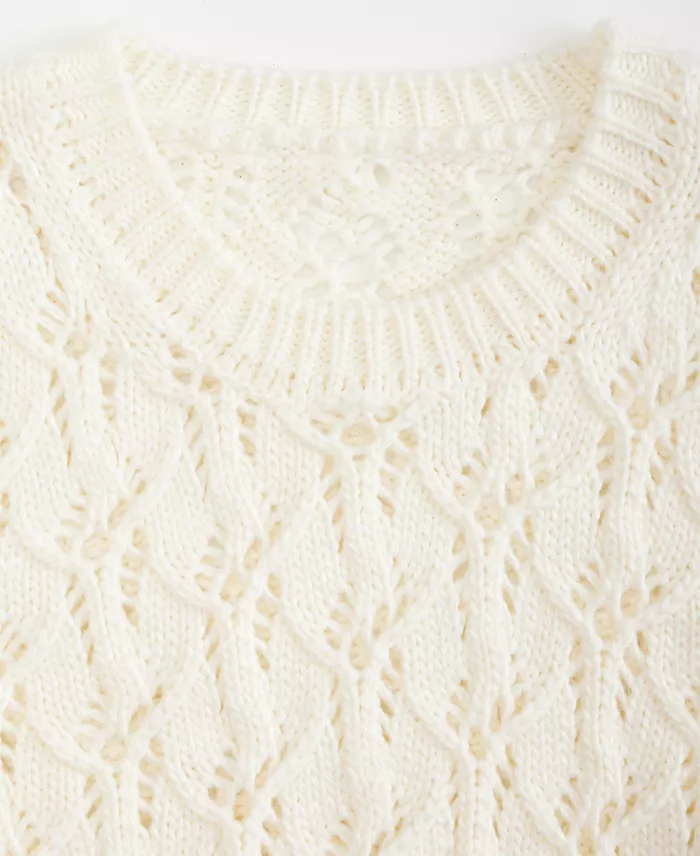 Women's Open-Stitch Crewneck Sweater - thumbnail 2