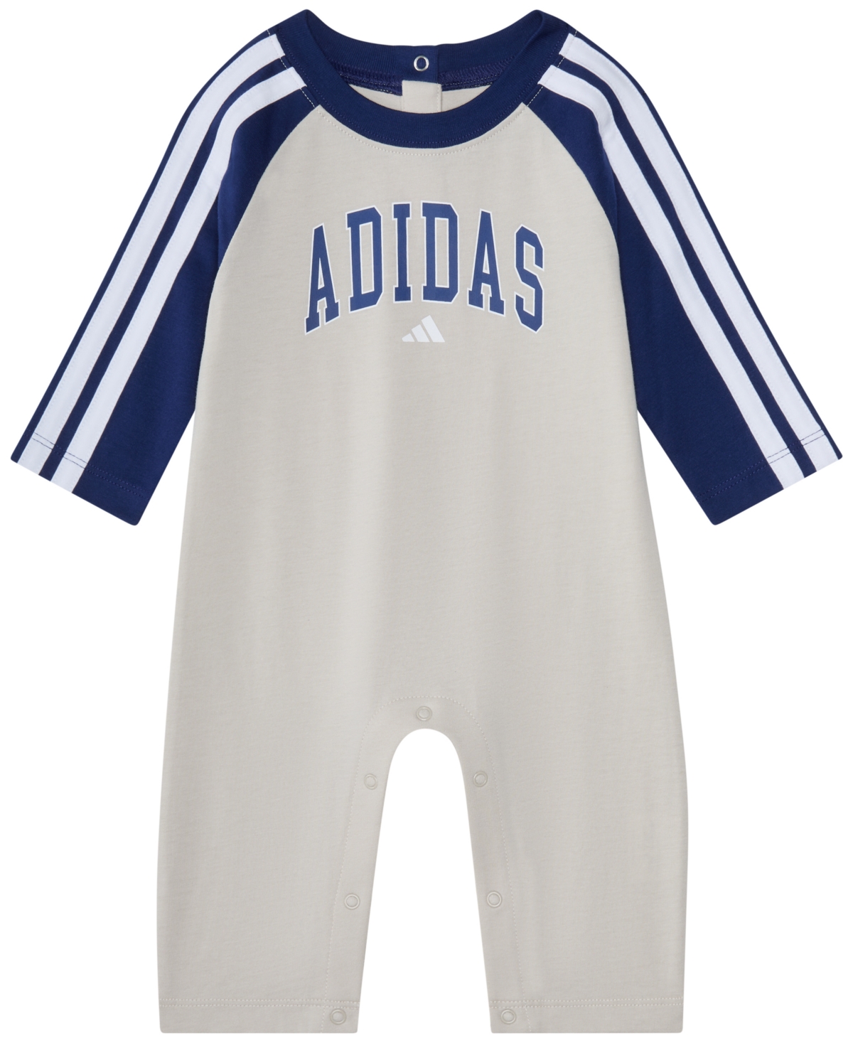 Adidas Originals Baby Boys Long Sleeve Graphic Coverall In Gray