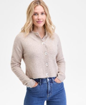 On 34th - Women's Brushed Crewneck Cropped Cardigan