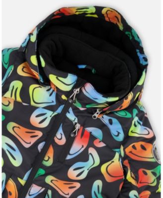 Toddler Boys Two-Piece Play Snowsuit with Allover Print Jacket Smiley Face - Toddler|Child