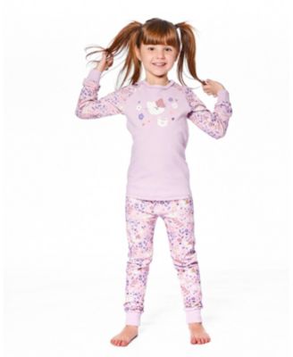 Toddler Girls Cotton Two-Piece Pajamas Lilac Cat Print - Toddler|Child