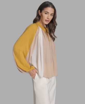 Women's Long Sleeve Pleated Top