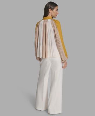 Women's Long Sleeve Pleated Top