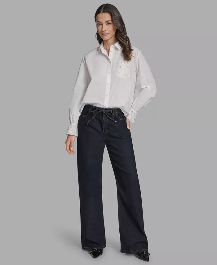 Women's Long Sleeve Button-Up Embroidered Top - thumbnail 6