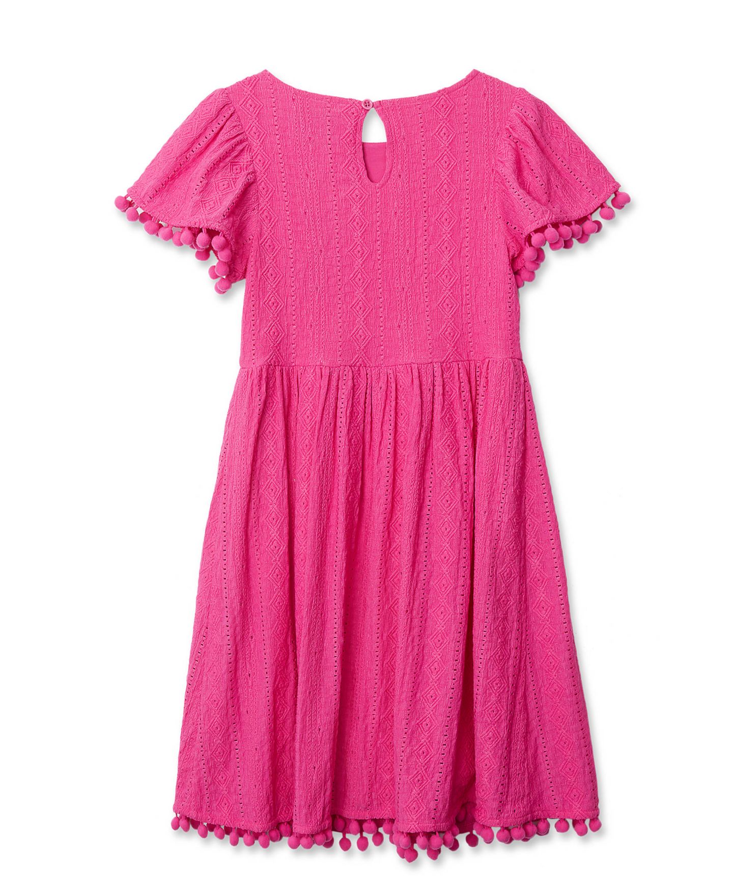 Платье Lands' End Lace Short Sleeve Dress для девочек, цвет: Розовый фиолетовый — фото 2