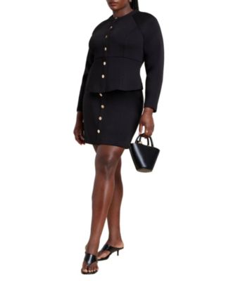 Women's Plus Size Mini Skirt With Buttons