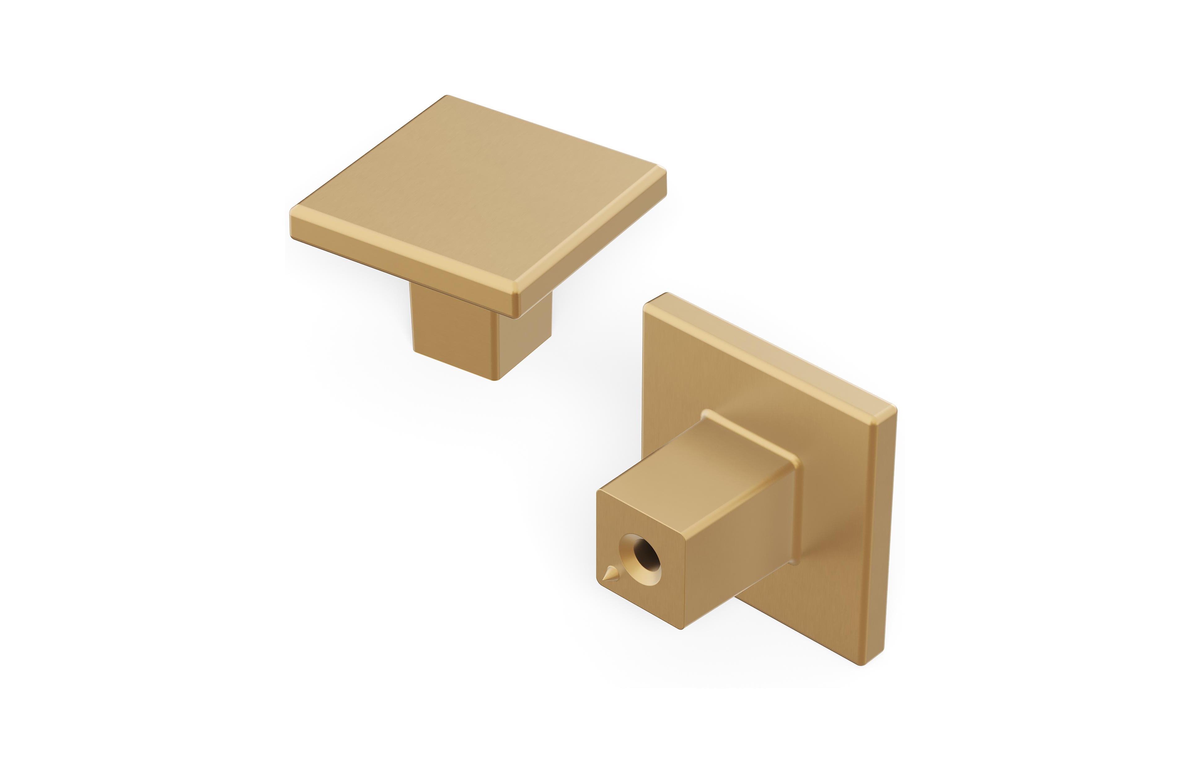 Heritage Designs Tempo: Square Knob 10pk - Brushed Brass