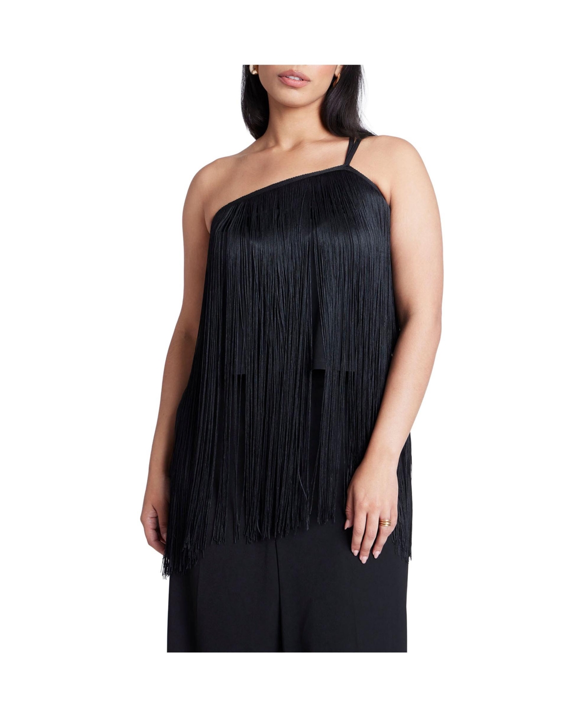Women's Plus Size Ruffled Bandeau Top - Ocean cavern