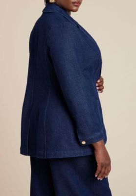 Women's Plus Size Denim Blazer