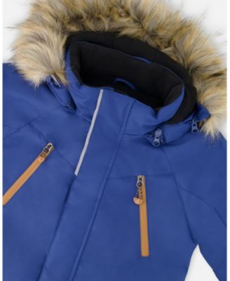 Boy Two-Piece Play Snowsuit Navy and Brown - Child