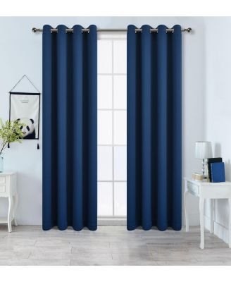 100% Hotel Blackout Thermal Insulated Grommet Curtains (2 Pack)