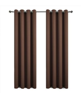 100% Hotel Blackout Thermal Insulated Grommet Curtains - 2 Pack