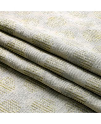 2 Piece Contemporary Chic Metallic Abstract Circles Light Filtering Grommet Top Curtains - Navy