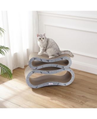 Suvi 26" Modern Cardboard Infinity 2-in-1 Lounge Bed Cat Scratcher with Catnip