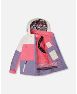 Girl Two-Piece Teknik Snowsuit Black Retro Flower Print - Child