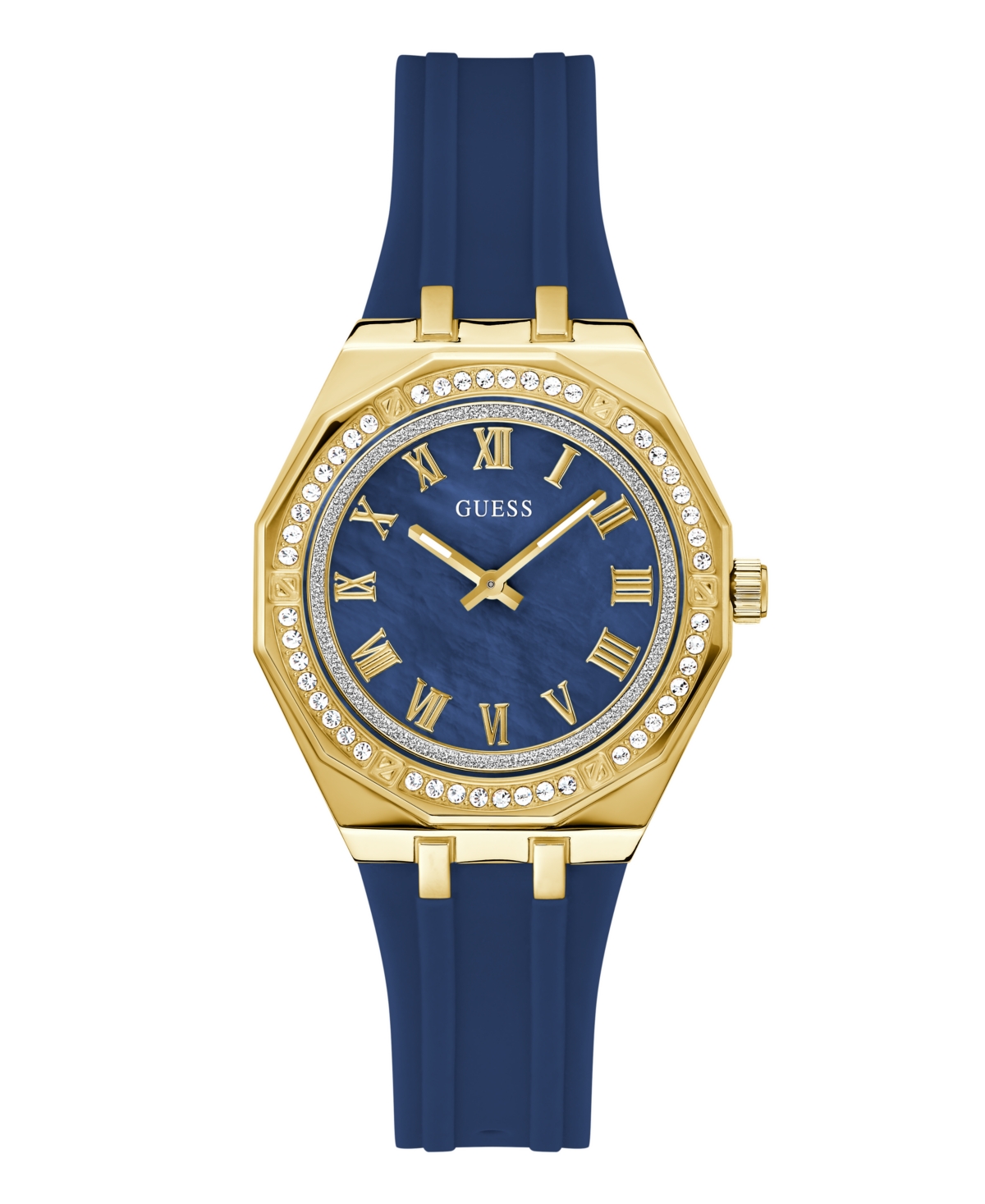 Guess Women's Blue Rose Gold Tone Analog Watch, 36mm In Blue