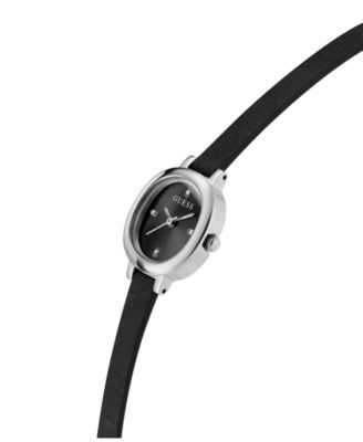 Women's Black Silver Tone Analog Watch, 21mm