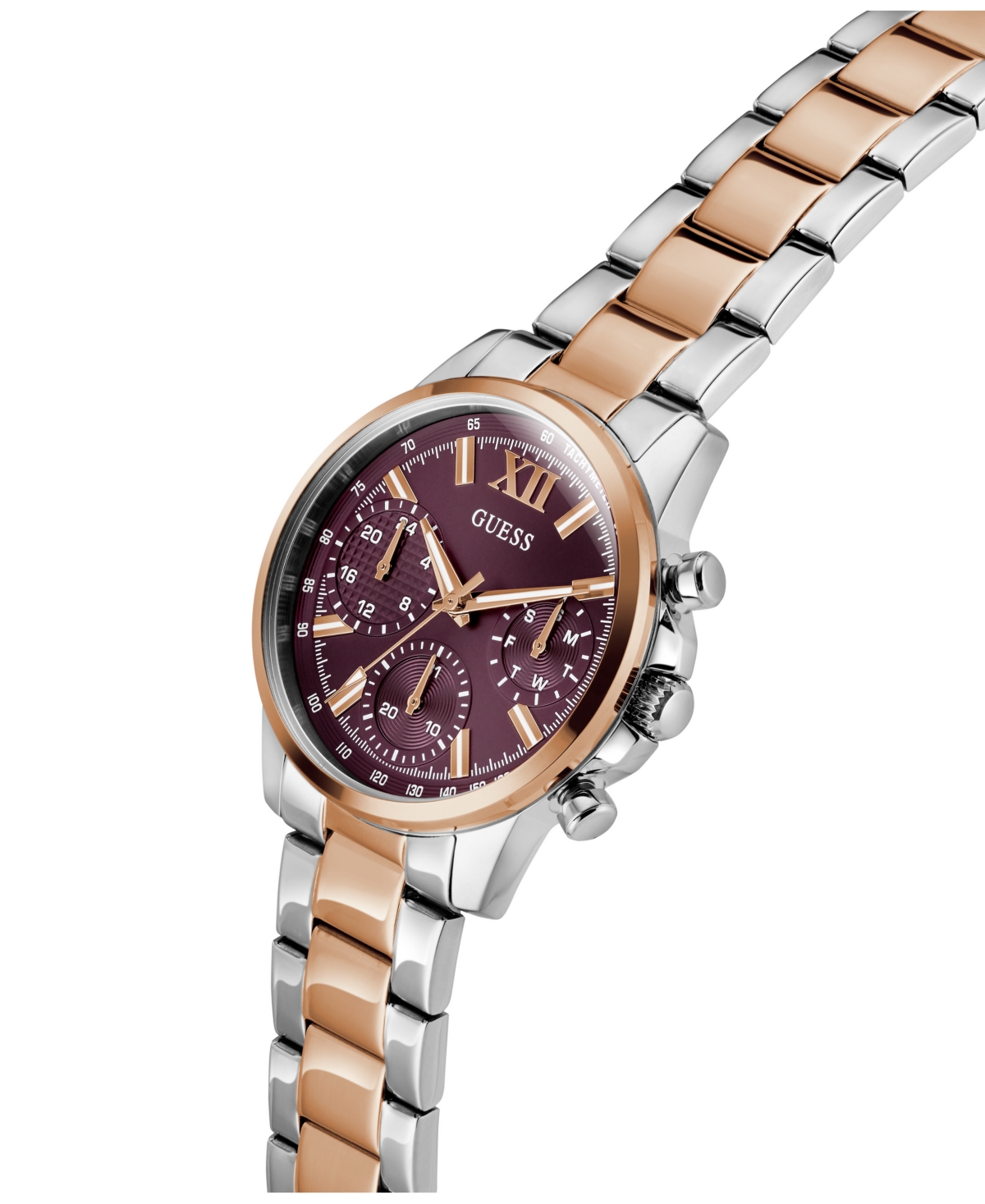 Guess Women's Two-tone Multi-function Watch, 36mm In Gold