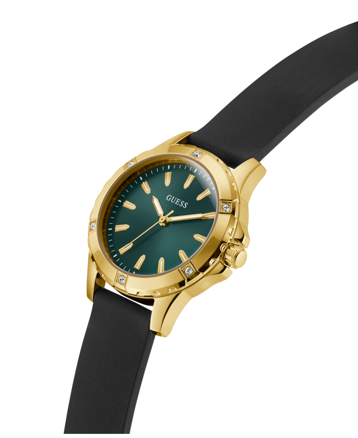 Guess Women's Black Gold Tone Analog Watch, 35mm In Gold