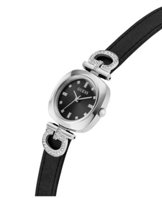 Women's Black Silver Tone Analog Watch, 28mm