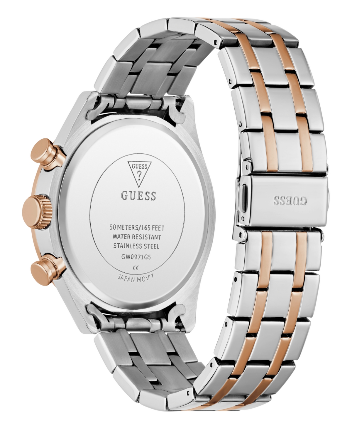Guess Men's Two-tone Multi-function Watch, 44mm In Gold