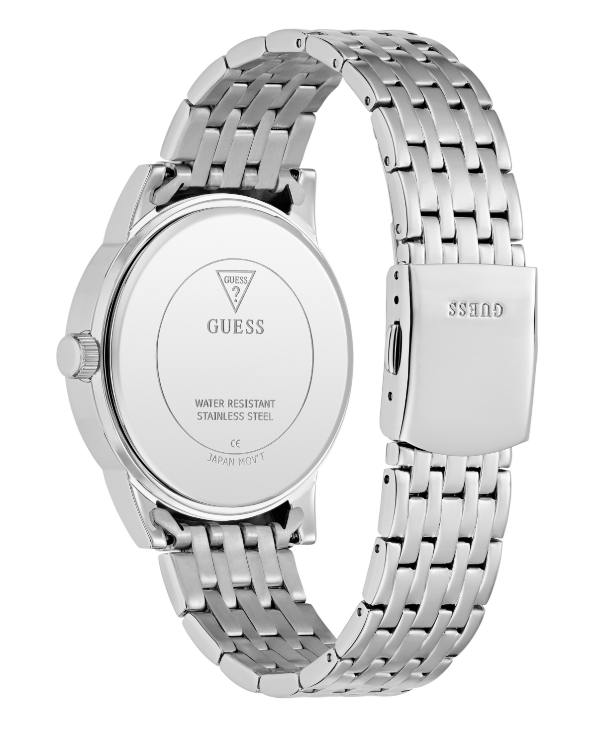 Guess Men's Silver Tone Multi-function Watch, 42mm In Silver