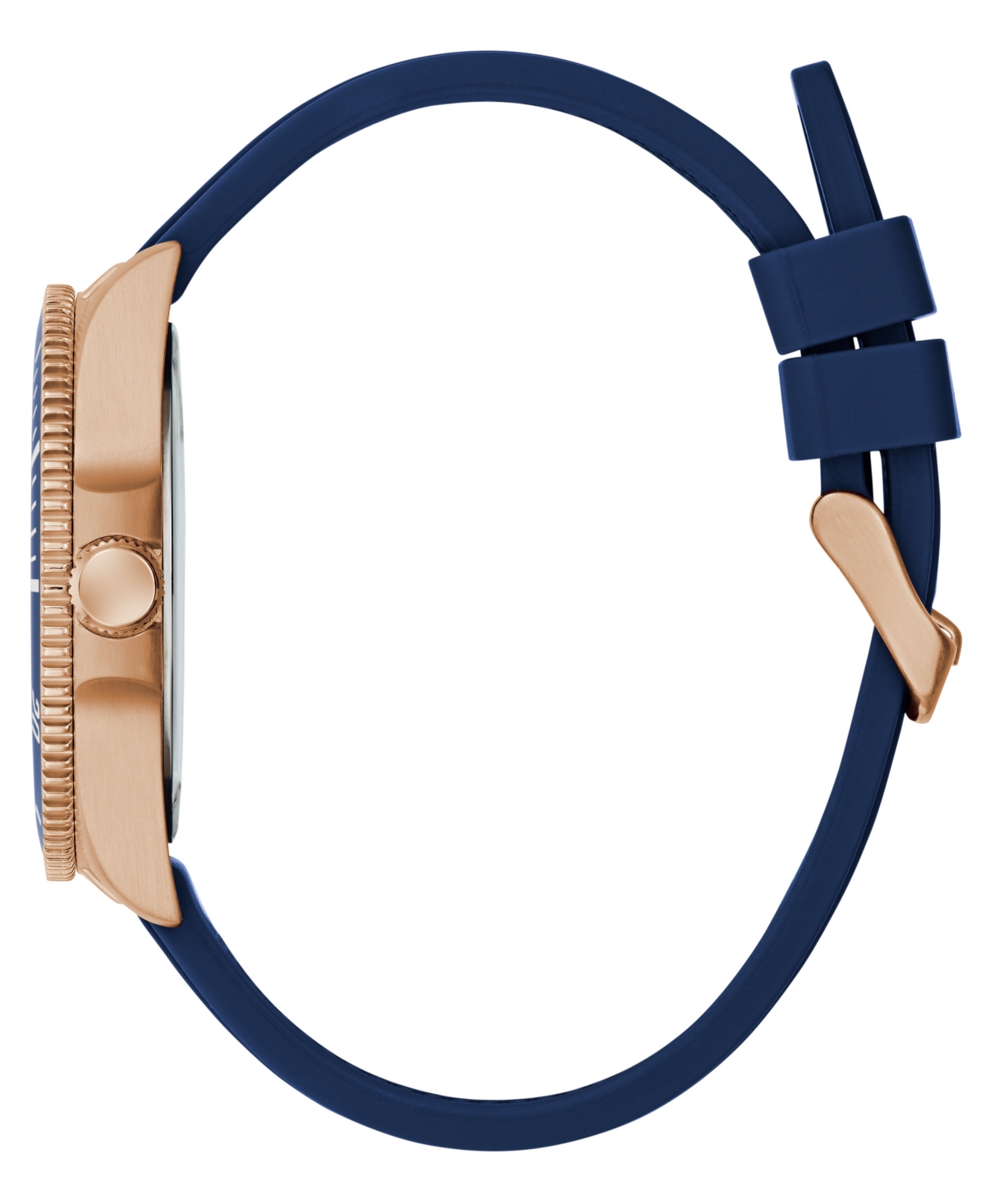 Guess Men's Blue Rose Gold Tone Analog Watch, 41mm In Blue
