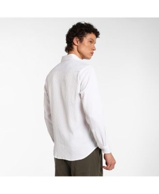 Men's Chalk White Abstract-Textured Shirt