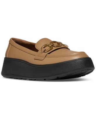 Women's F-Mode Square-Chain Leather Loafers