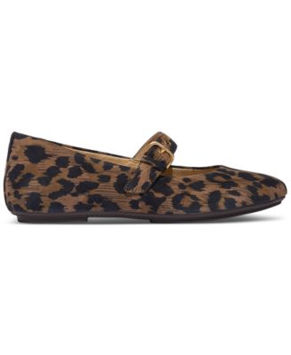 Women's Delicato Leopard Suede Mary Jane Flats