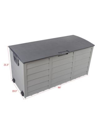75Gal 260L Deck Storage Box for Tools Cushions Toys Seat Lockable Grey