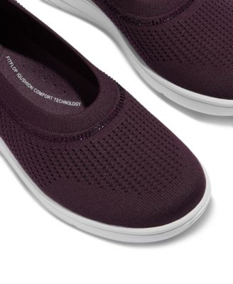 Women's Super-Q Crystal-Trim Knit Ballerina Flats