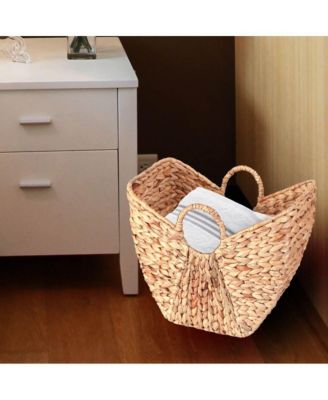 Vintiquewise Large Wicker Laundry Basket with Round Handles