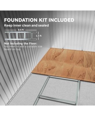 9&#39; x 4&#39; Metal Outdoor Storage Shed with Lockable Doors,